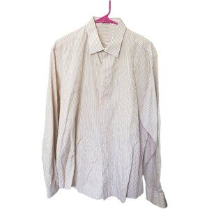 CT1551 Ascot Men's Tan & white Striped Shirt 17/43